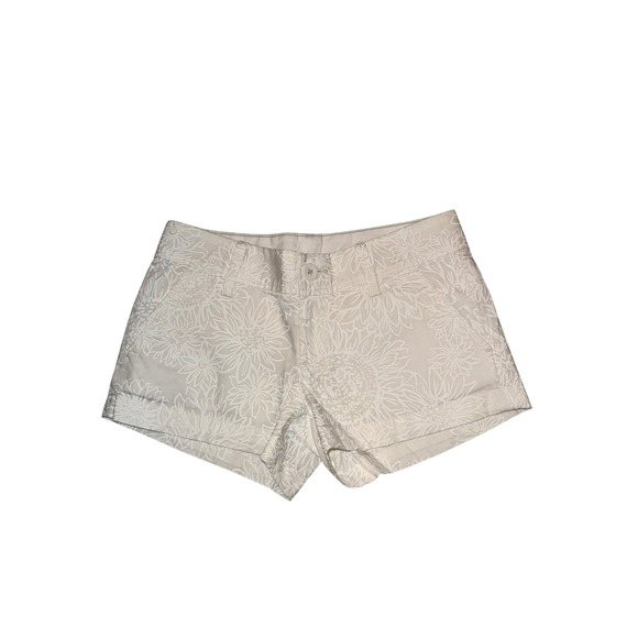 Lilly Pulitzer Pants - Lilly Pulitzer The Walsh Short‎ Women 00 White Grey Sunflower Floral Excellent
